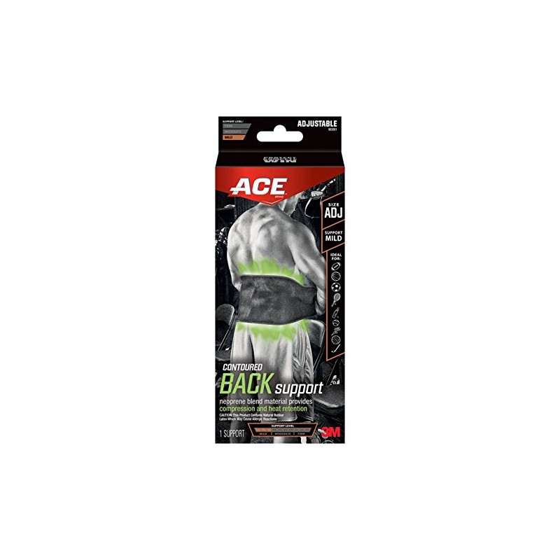 Ace Adjustable Contoured Back Support, 0.50 Pound