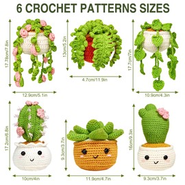 ASTNIC Crochet Kit for Beginners,6Pcs Hanging Potted Plants Knitting Starter Kit,Crochet Yarn Set for Adults and Kids DIY Crafts with Detailed Instructions for Gifts Decorative Home (Set of 6)