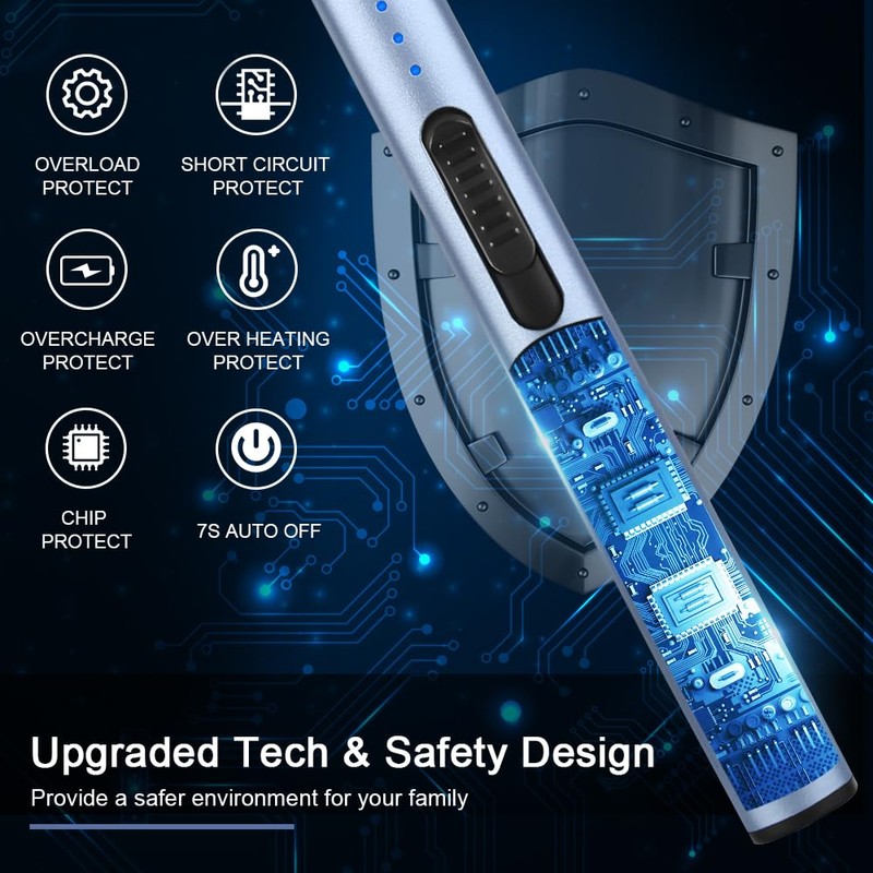 SUPRUS Electric Arc Windproof Flameless USB Rechargeable Lighter with Safety