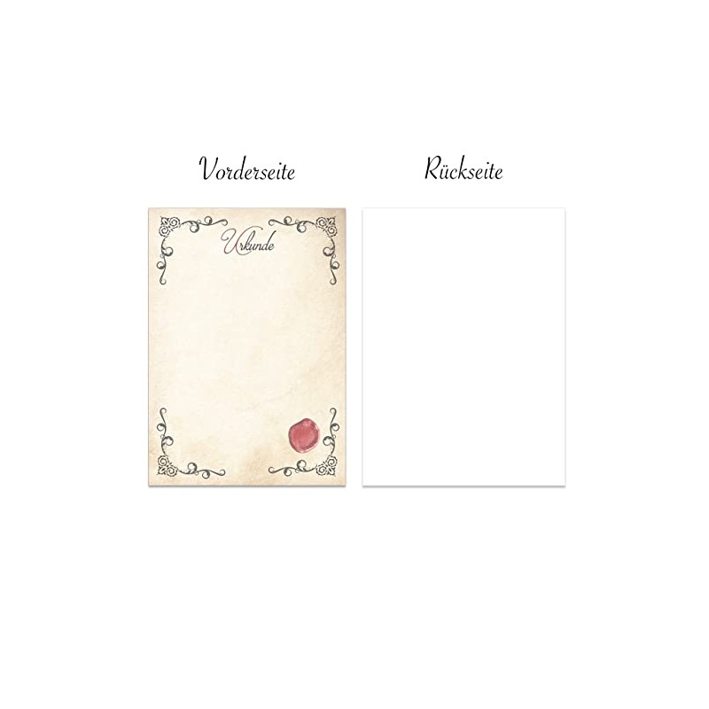 Pusteblume Grusskarten 20 Sheets Certificate Paper Vintage Style with Printed