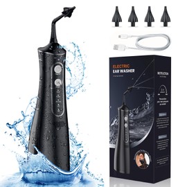 AVCMOTO Ear Wax Removal, Electric Ear Cleaner with 4 Cleaning Modes, Waterproof Type-C Rechargeable Safer＆Effective Ear Wax Removal kit, 4 Reusable Replacement Ear Tip for Adults & Kids