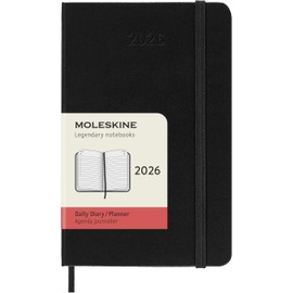 Moleskine Classic 12 Month 2026 Daily Planner, Hard Cover, Pocket (3.5" x 5.5"), Black, 400 pages