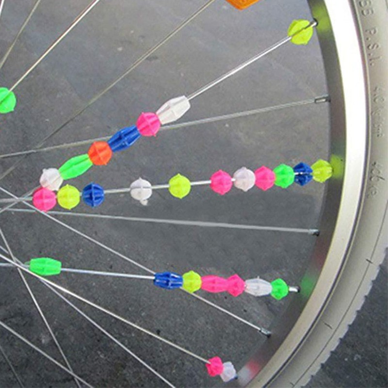 Luckycivia 144 pcs Assorted Colors Bike Bicycle Wheel Spokes Bead