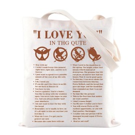 BAUNA Hunger Gamer Tote Bag Hunger Movie Inspired Reusable Grocery Shopping Bag Hunger Fans Shoulder Bag (Love You Qute Tote)