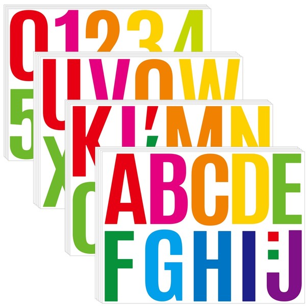 20 Sheets Alphabet Stickers 4 in Letter and Numbers Stickers