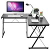 Black L-Shaped Design Corner Desk Home Office Computer Desk Laptop
