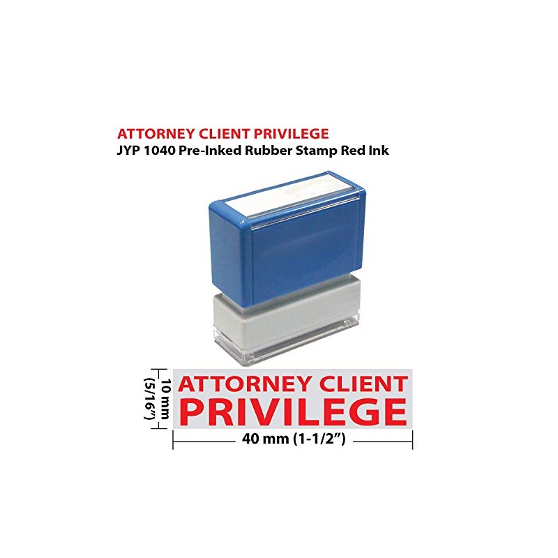Attorney Client Privilege JYP PA1040 Pre-Inked Rubber Stamp Red Ink