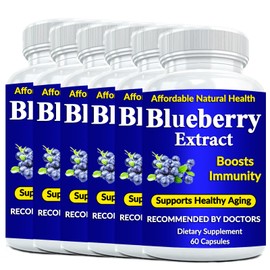 Blueberry 10:1 Extract, 10,000 mg Strength, 360 Capsules, 12 Month Supply, Concentrated and Standardized 10X Whole Fruit Extract, All Natural, Non-GMO and Gluten Free
