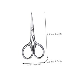 FRCOLOR 2Pcs Stainless Steel Eyebrow Scissors Precision Nose Hair Eyebrow Trimming Scissors with Comfortable Handle for Safe Grooming for Men and Women
