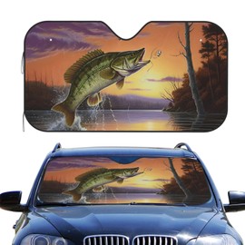 Dujiea Car Front Window Sunshade,Fish Foldable Auto Windshield Sun Shade Uv Heat Sun Visor Protector-Keeps Your Vehicle Cool- 51 x 27.5 in