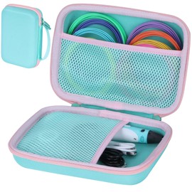 Peyyargo Case Compatible with SCRIB3D P1 Advanced / MYNT3D Super Professional Printing / 3Doodler Flow / PIKA3D PRO 3D Printing Pen (Teal + Pink)