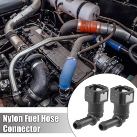 X AUTOHAUX 2 x Fuel Line Quick Release 90 Degree Fuel Line Connector Hose Coupling for 5/16 to 5/16 Inch Nylon Pipe