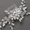 SWEETV Wedding Hair Comb Pearl Bride Hair Pins Flower Hair