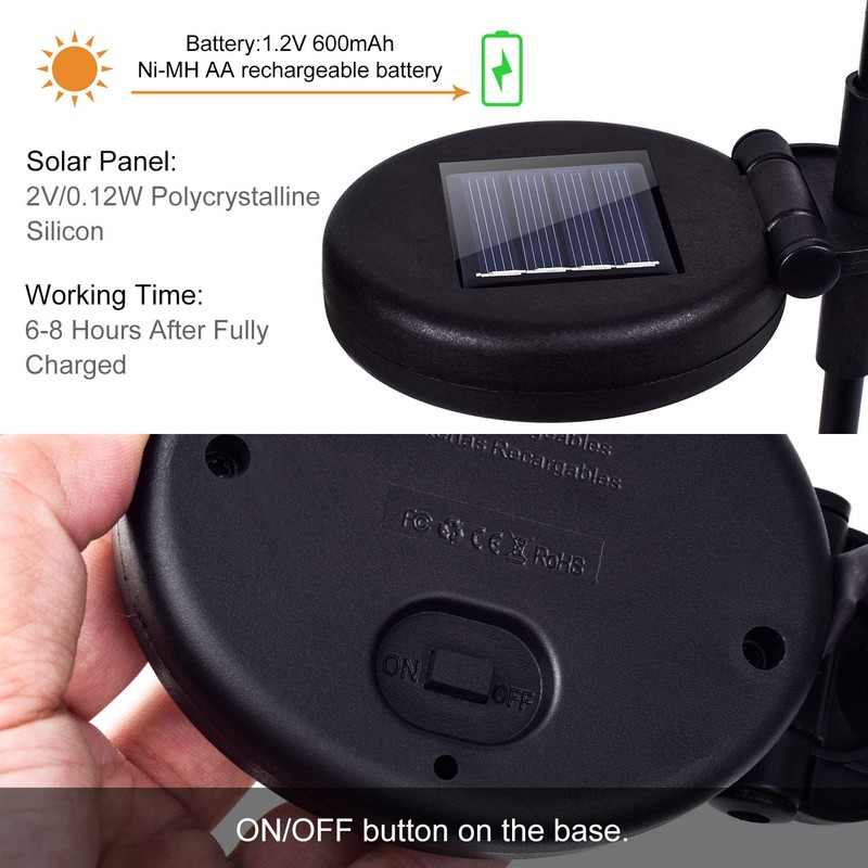 Doingart Outdoor Solar Garden Lights - 2 Pack Solar Powered