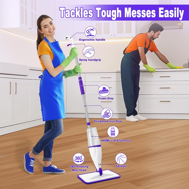 Spray Mop for Hardwood Floor Cleaning: EXEGO Wet Mops with