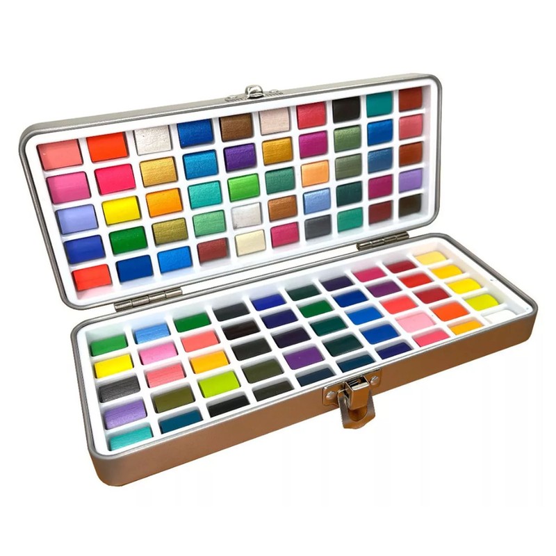 100 Colors Watercolor Paints Set High Transparency Pearlescent Solid Watercolor