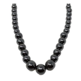 LZD Hematite Necklace Unisex Bead Black Magnetic Clasp X73