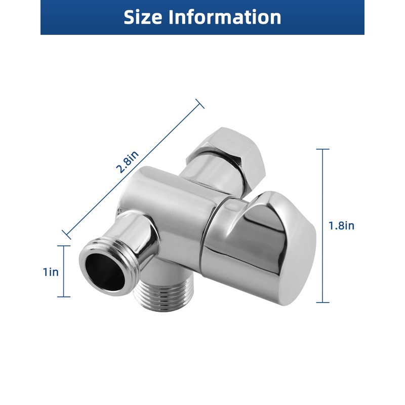 Hibbent All Metal Solid Brass Shower Arm 3-Way Diverter Valve