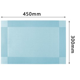 Lumaca Washable Placemats, Set of 6 Place Mats Made of 70% PVC and 30% Polyester, Non-Slip, Heat Resistant, for Kitchen Table, Sky Blue