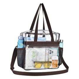 USPECLARE Clear Bag for Stadium Events 12×6×12 Clear Plastic Tote Bag for Stadium Security Work Sports Games Concerts