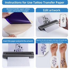 Tattoo Transfer Paper - 50 PCS Tattoo Stencil Paper, 4 Layers 8.3" x 11.7" A4 Size Tattoo Thermal Stencil Paper for Tattoo Transfer Kit Tattoo Supplies