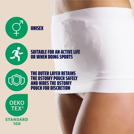 Corsinel StomaSafe Plus Ostomy Support Belt (L/XL) | Seamless Unisex Ostomy Hernia Belt for Physically Active Life | Soft Colostomy Bag Covers for Women & Men | Stretchy & Discrete Ostomy Pouch Covers