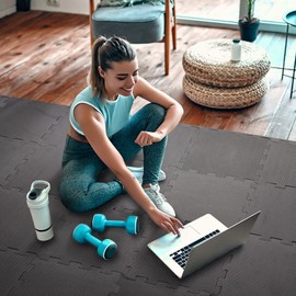 MATANA - 20 Interlocking Foam Floor Mats for Home Gym, Exercise, Hot Tub or Pool, Kids Play Room, Non-Slip Waterproof EVA Floor Tiles - 30 x 30cm (1.8 m² / 19.3 sq ft)