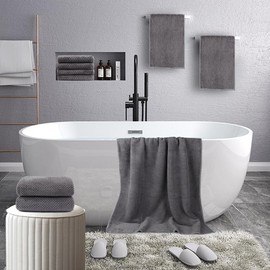 HOMEXCEL Juego de toallas de baño de 8 piezas, toallas de baño de microfibra, 2 toallas de baño, 2 toallas de mano y 4 paños de lavado, súper suaves,