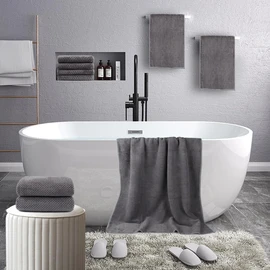 HOMEXCEL Juego de toallas de baño de 8 piezas, toallas de baño de microfibra, 2 toallas de baño, 2 toallas de mano y 4 paños de lavado, súper suaves,