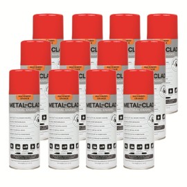 METAL-CLAD Paints For Industry - Industrial Enamel, Aerosol Spray Paint - Steel Metal Iron Machinery - Case of 12 (Gloss Machinery Orange) 3-S-6114CS