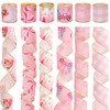 KINGLAKE 30 Yards Pink Christmas Wired Ribbon for Wreath Bows