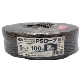 Yutaka Make M-215BL PS Rope Flat Roll, Black, 0.2 inches (5 mm) x 392.4 ft (100 m)