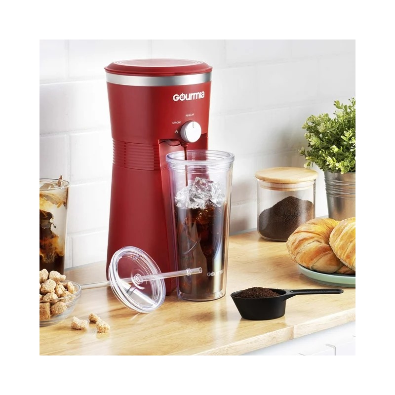 Gourmia Red Gourmia Iced Coffee Maker with 25 fl oz