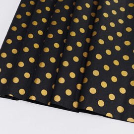 MR FIVE 60 Sheets Black Gold Polka Dot Tissue Paper Bulk,14" x 20",Black Gold Dot Tissue Paper for Gift Bags,Packaging,Birthday,Weddings (Black with Gold)