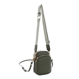 MALI + LILI Josie Double Crossbody Bag - Color: OLIVE