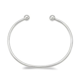 Auriga Fine Jewelry 925 Sterling Silver 2.5mm with 6.0mm Threaded Ball Cuff Bangle Bracelet