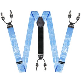 Alizeal Tirantes y pajarita de cachemira para hombre, pañuelo y gemelos, Azul claro, Talla única