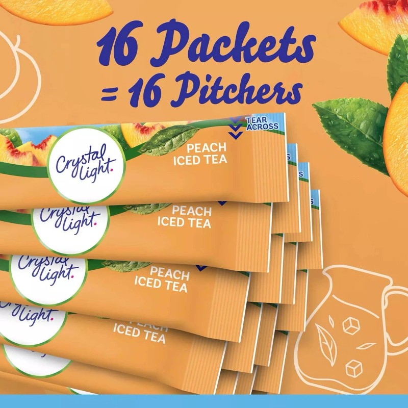 Crystal Light Peach Iced Tea Powdered Drink Mix 4.55 oz.