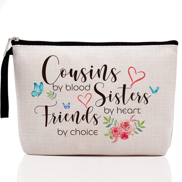 Hanamiya Na Cousin Gifts for Women Cousin Makeup Bag Cousins Birthday Gifts Unique Birthday Gifts for Cousin-Cousins by Sisters by Heart, Friends by Choice