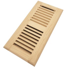 Homewell Maple Wood Floor Register, Drop in Vent with Damper, 4x10 Inch, Unfinished