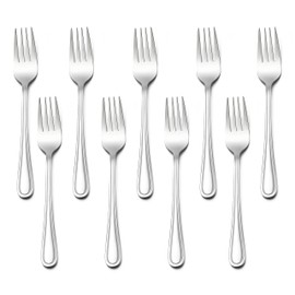 LIANYU 9-Piece Toddler Forks, Kids Silverware Forks for 2-10 Year Old, Children Cutlery Flatware Set, Kids Utensils for Home Preschools, Dishwasher Safe