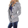 Sidefeel Women Hooded Knit Cardigans Button Cable Sweater Coat Large