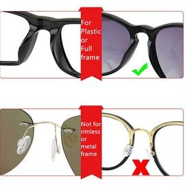 Eyeglass Glasses Nose Pads,BEHLINE Stick on Anti-Slip Adhesive Glasses Nose Piece,Soft Silicone Strong Sticky Nose Bridge Pads D-Shape Sunglass Nose Guard for Plastic Frame/Full Frame(5 Pairs,Black)