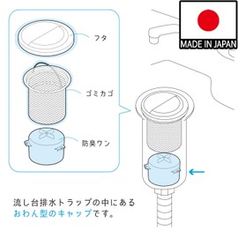 Belca SP-230T Drain Trap, Odor Resistant, Replacement, Uneven Type, Diameter 3.7 x Height 2.6 inches (9.5 x 6.5 cm), Gray, Odor Prevention, Made in Japan