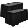TURSTIN 2 Pieces Black Plastic Table Skirts 14 x 29