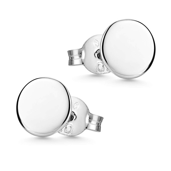 MATERIA by Matthias Wagner Round Plate Stud Earrings Silver 925
