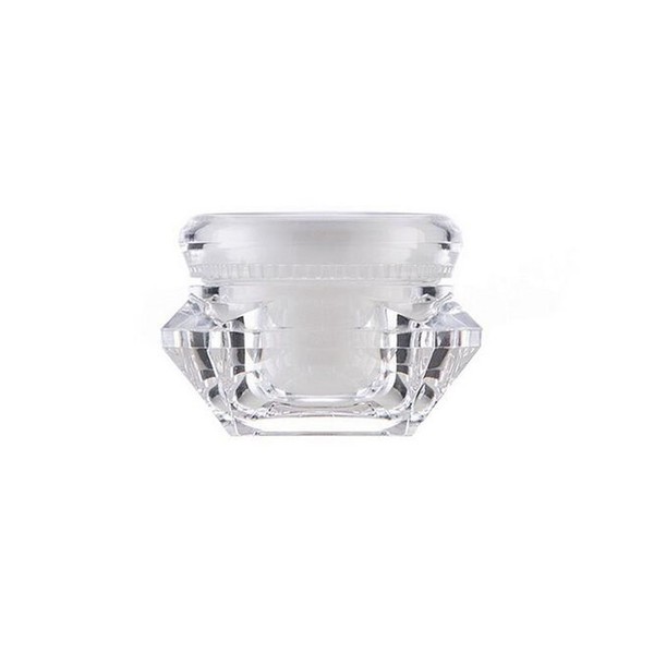 6PCS 15ml 0.5oz Empty Upscale Refillable Clear Acrylic Cream Lotion Sample Jar Pot Containers with Liners and Screw Lid Square Diamond Shape Cosmetic Bottle Holder for Eye Shadow Nail Powder