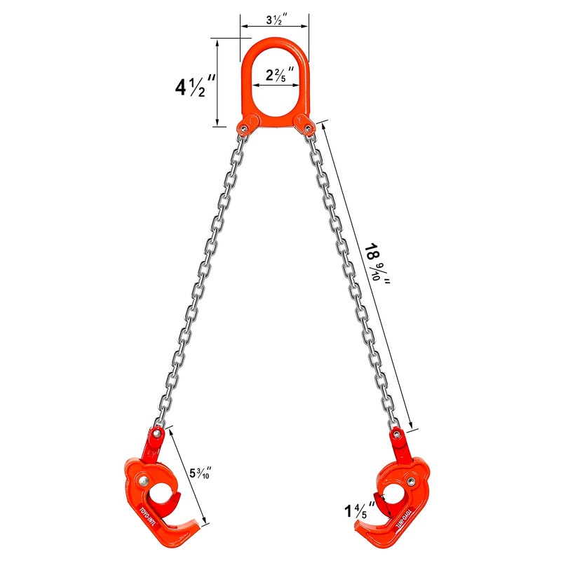 YATOINTO Chain Drum Lifter 2200 lbs Capacity Galvanized G80 Chain