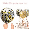 Black Gold Confetti Balloons 50 pcs - 12 Inch Gold