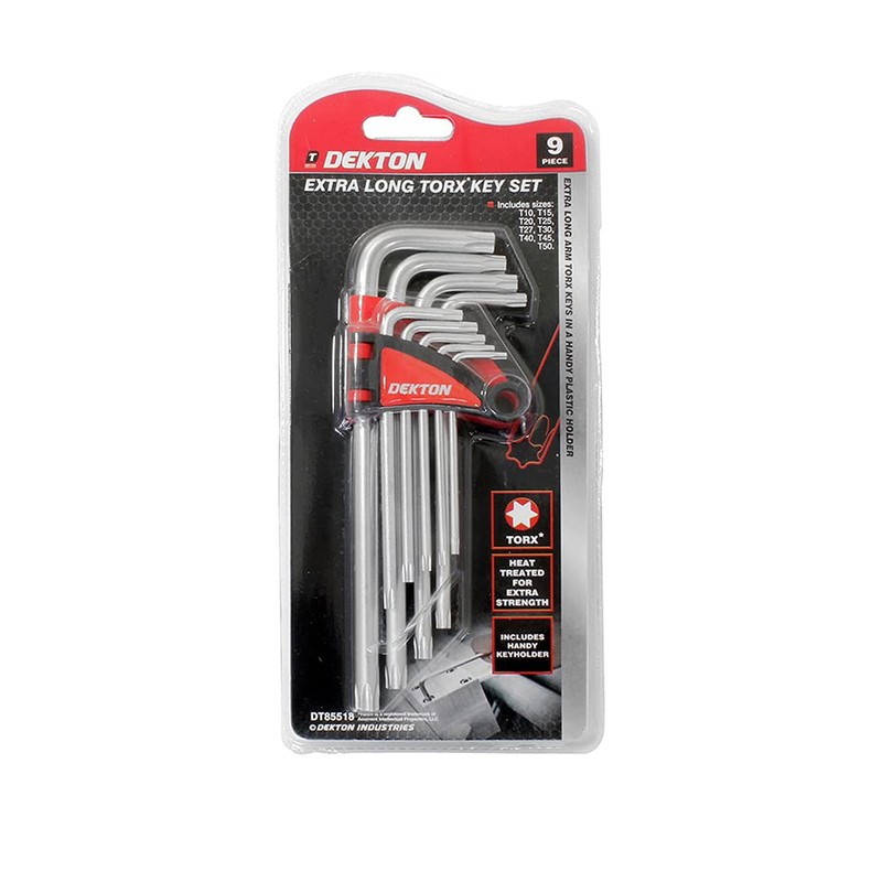 DEKTON DT85518 Long Arm Torx Key Set, Silver